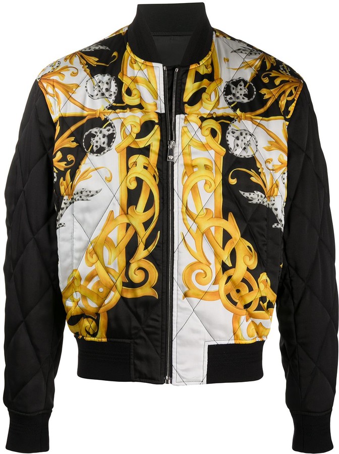 Versace Barocco-print quilted bomber jacket - ShopStyle Outerwear