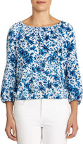 Thumbnail for your product : Jones New York Georgette Peasant Blouse with Banded Waist