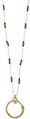 Gucci Ouroboros Turquoise, Pearl & 18kt Gold Necklace - Womens - Gold