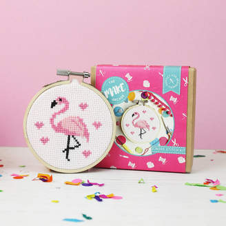The Make Arcade Flamingo Mini Cross Stitch Craft Kit