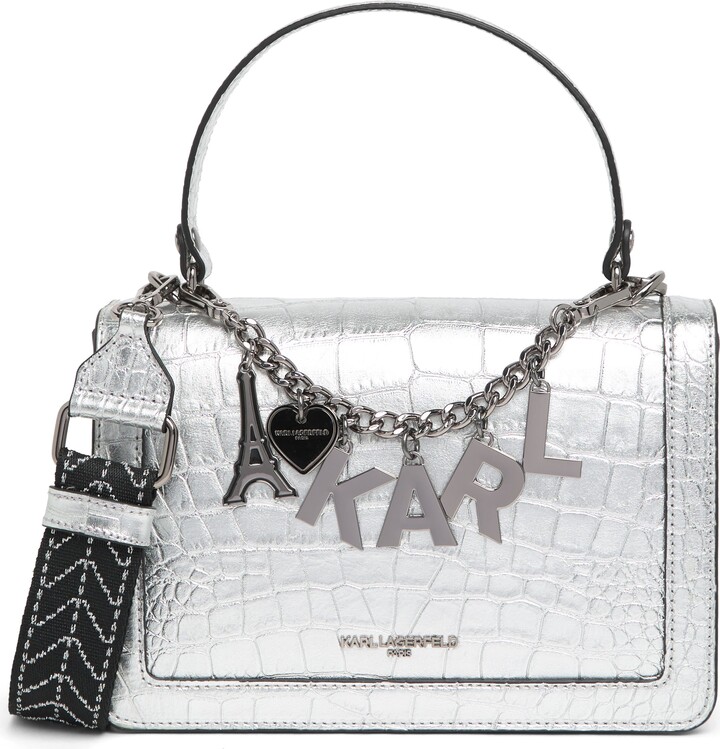 Karl Lagerfeld Paris Simone Croc Embossed Leather Crossbody Bag ShopStyle