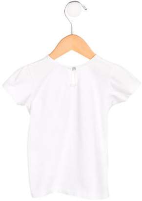 Tartine et Chocolat Girls' Bead-Accented Short Sleeve Top w/ Tags