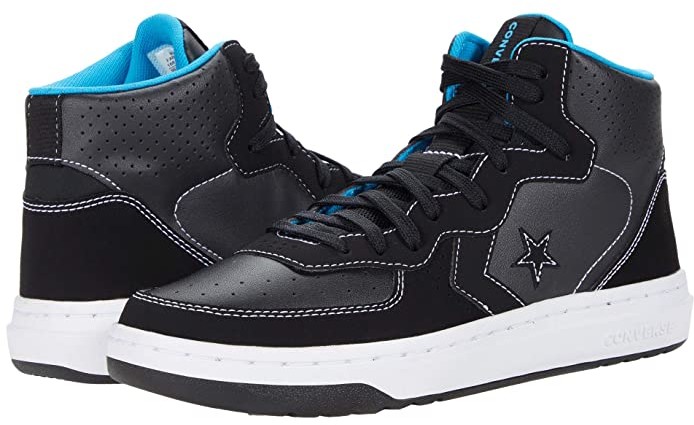 black leather converse mid tops