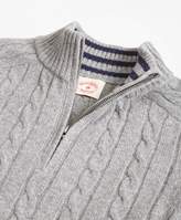 Thumbnail for your product : Brooks Brothers Cable-Knit Wool-Blend Half-Zip Sweater