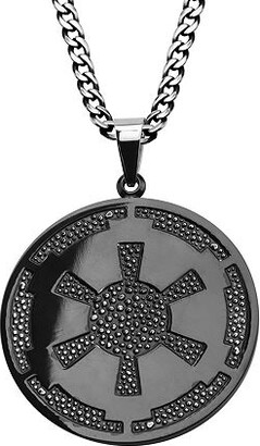 Fine Jewelry Imperial Crest Mens Stainless Steel and Black IP Pendant Necklace