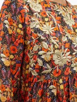 Thumbnail for your product : Muzungu Sisters - Touba Embroidered Floral-print Silk Dress - Orange Multi