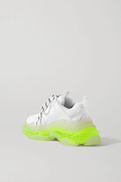 Thumbnail for your product : Balenciaga Triple S Clear Sole Logo-embroidered Leather, Nubuck And Mesh Sneakers - White