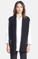 Thumbnail for your product : Lafayette 148 New York Faux Leather Pocket Wool Vest