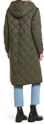 Treasure & Bond Long Hooded Quilted Coat