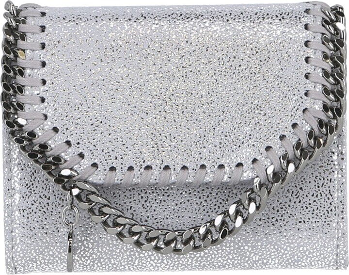 STELLA McCARTNEY Chain Long Zipper Wallet Imitation Leather Gray