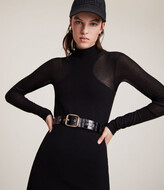 Thumbnail for your product : AllSaints Madison Leather Crocodile Belt