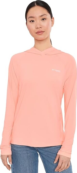 Columbia PFG Solar Stream II Hoodie Women's Sweatshirt Tiki Pink : SM Elastane/Polyester
