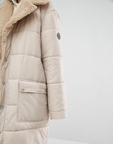 Thumbnail for your product : Puffa Oversized Padded Coat With Faux Shearling Shawl Collar