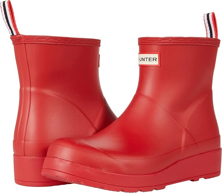 Hunter Play Short Women's Rain Boots Logo Red : 6 M, Rubber