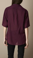 Thumbnail for your product : Burberry Striped Silk Blend Shirt