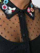 Thumbnail for your product : RED Valentino embroidered collar tulle shirt