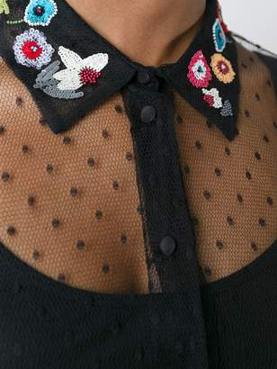 RED Valentino embroidered collar tulle shirt