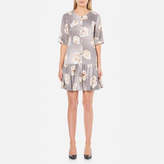 Boutique Moschino Women's Rose Print Dress Grey
