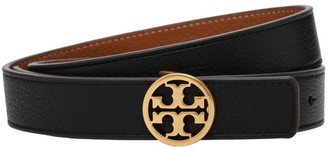 Tory Burch 25mm Reversible Grained Leather Belt
