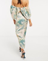 Thumbnail for your product : ASOS EDITION drape split midi skirt in marble print co-ord