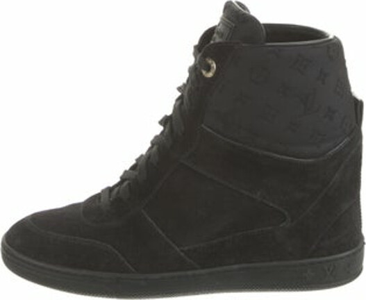 Louis Vuitton Monogram Leather Wedge Sneakers - ShopStyle