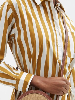 A.P.C. Plaja Striped Cotton-poplin Shirt Dress - Yellow White