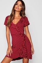 boohoo red wrap dress
