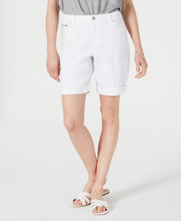 White Denim Bermuda Shorts | Shop the world's largest collection 