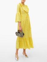 Thumbnail for your product : Preen by Thornton Bregazzi Tessa Ruffled Floral-print Satin Dress - Yellow