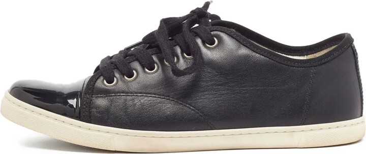 LANVIN Pre-Owned Leather Low-Top Sneakers