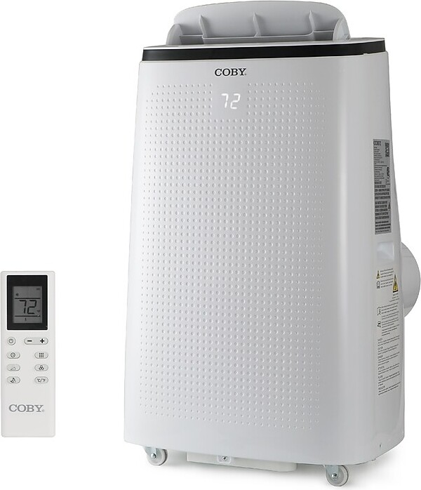 Coby 115-Volt 15,000 BTU (10,800 BTU DOE) Portable Air Conditioner, with Remote, White (CBPAC1080H)
