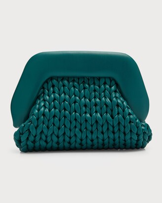 Themoire Gea Knitted Faux-Leather Clutch Bag