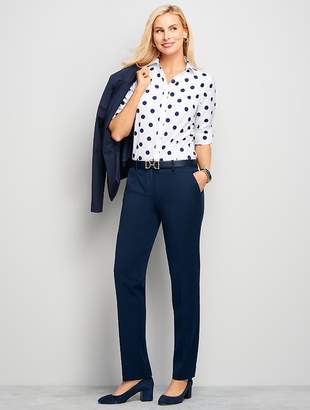 Talbots Refined Bi-Stretch Fly-Front Straight-Leg Pant