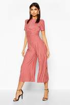 Thumbnail for your product : boohoo Striped Wrap Culotte Jumpsuit