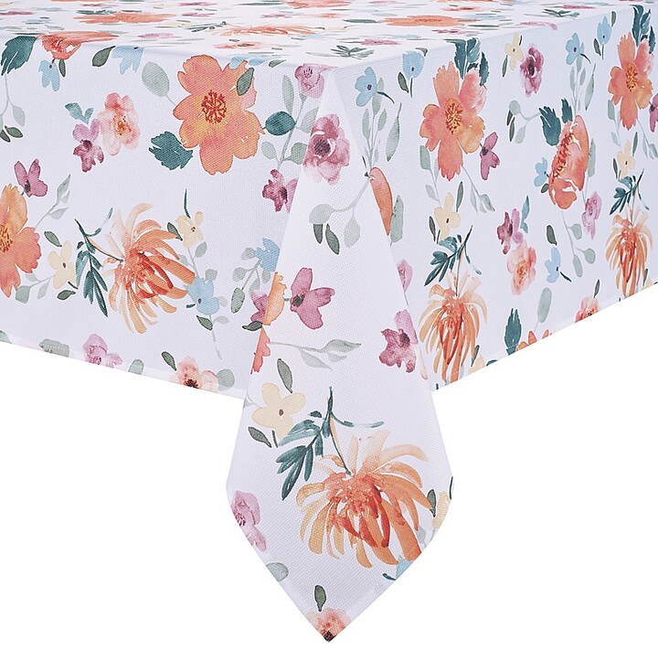 Homewear Cressona Tablecloth Pink Flowers Spring Collection 60" x 102" Oblong 