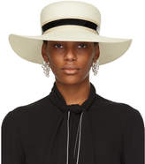 Lanvin Ivory Straw Capeline Hat