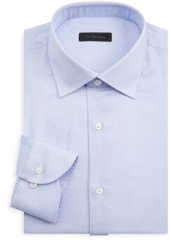 Mens White Patterned Dress Shirt | Shop 