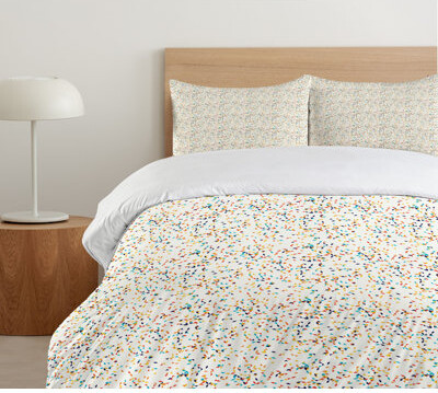 Ambesonne Multicolor Microfiber 3 Piece Duvet Cover Set