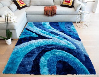 RugBerry 3D S70 Signature Collection 1-inch Pile Shag Area Rug Turuoise  Color - ShopStyle