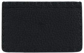 Fendi black Classic Grained 'Selleria' Leather Cardholder
