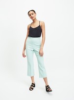 Thumbnail for your product : Miss Selfridge Sage Green Crop Kick Flare Trousers
