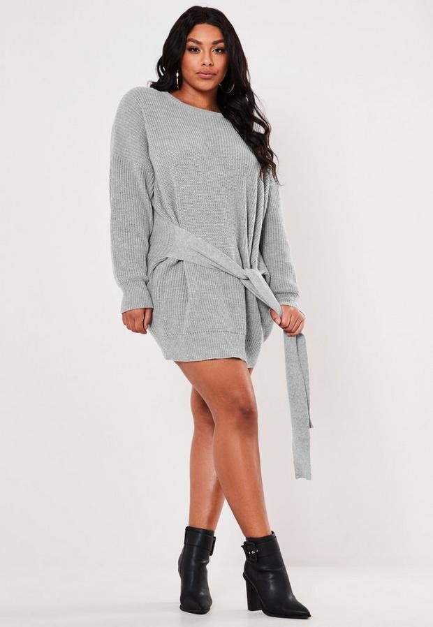 tie up sweater dress