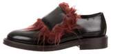 Thumbnail for your product : Marni Leather Fur-Trimmed Oxfords Black Leather Fur-Trimmed Oxfords