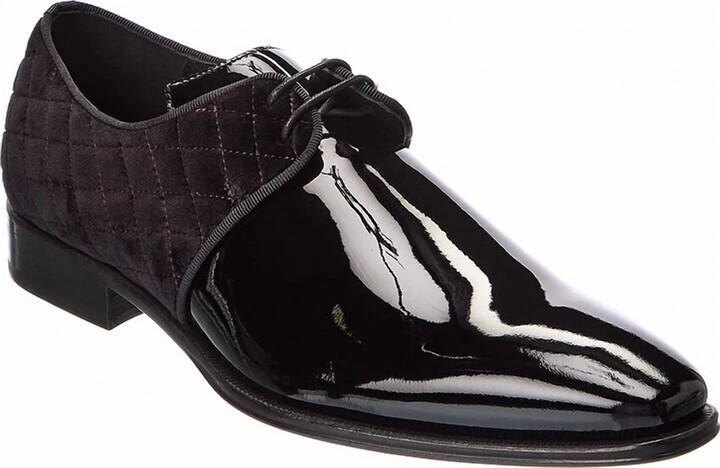 Mezlan Men's Velvet Patent Leather Oxford In Black