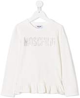Thumbnail for your product : Moschino Kids crystal logo long sleeve T-shirt