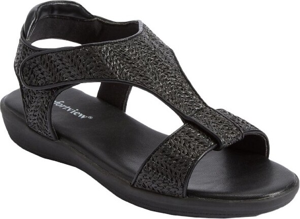 ComfortviewTheCharlotteOrthoticSandal-7WBlack(WideWidthsAvailable)