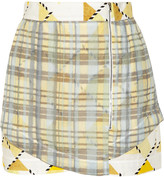 Thumbnail for your product : Suno Printed cotton and silk-blend mini skirt