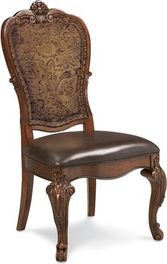 Art Old World Leather Upholstered Side Chair