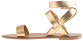 Thumbnail for your product : Leila metallic ankle-wrap sandals