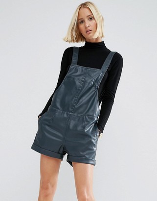 ASOS Leather Look Pinafore Romper